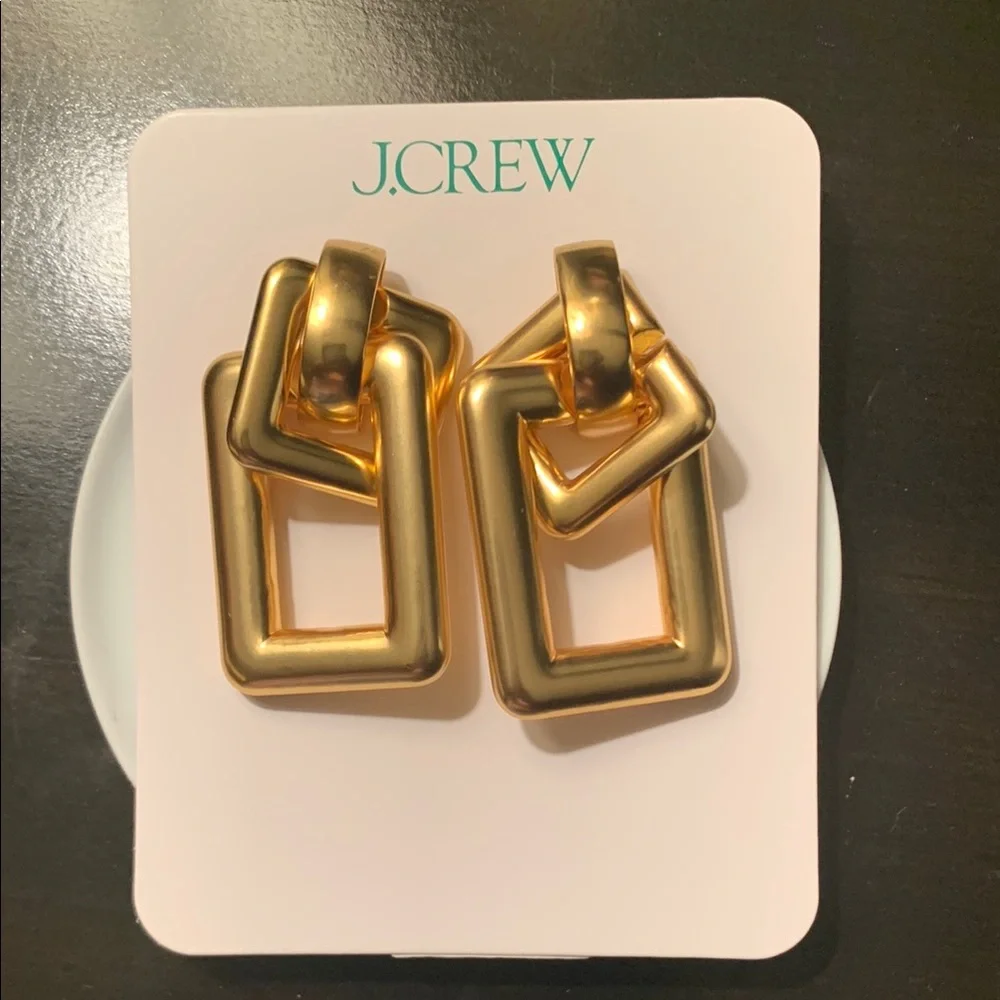 J. Crew Gold Modern Geometric Earrings - Picture 1 of 2